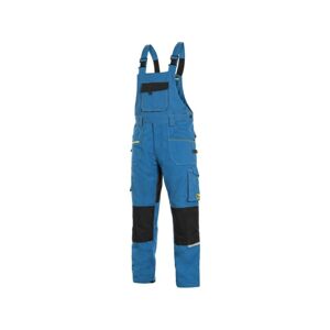 CXS STRETCH pánské Kalhoty pracovní s laclem středně modrá/černá 60